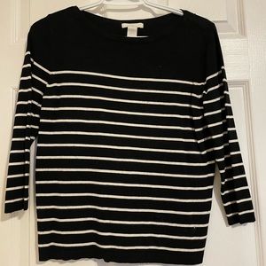 Black and white striped knit sweater